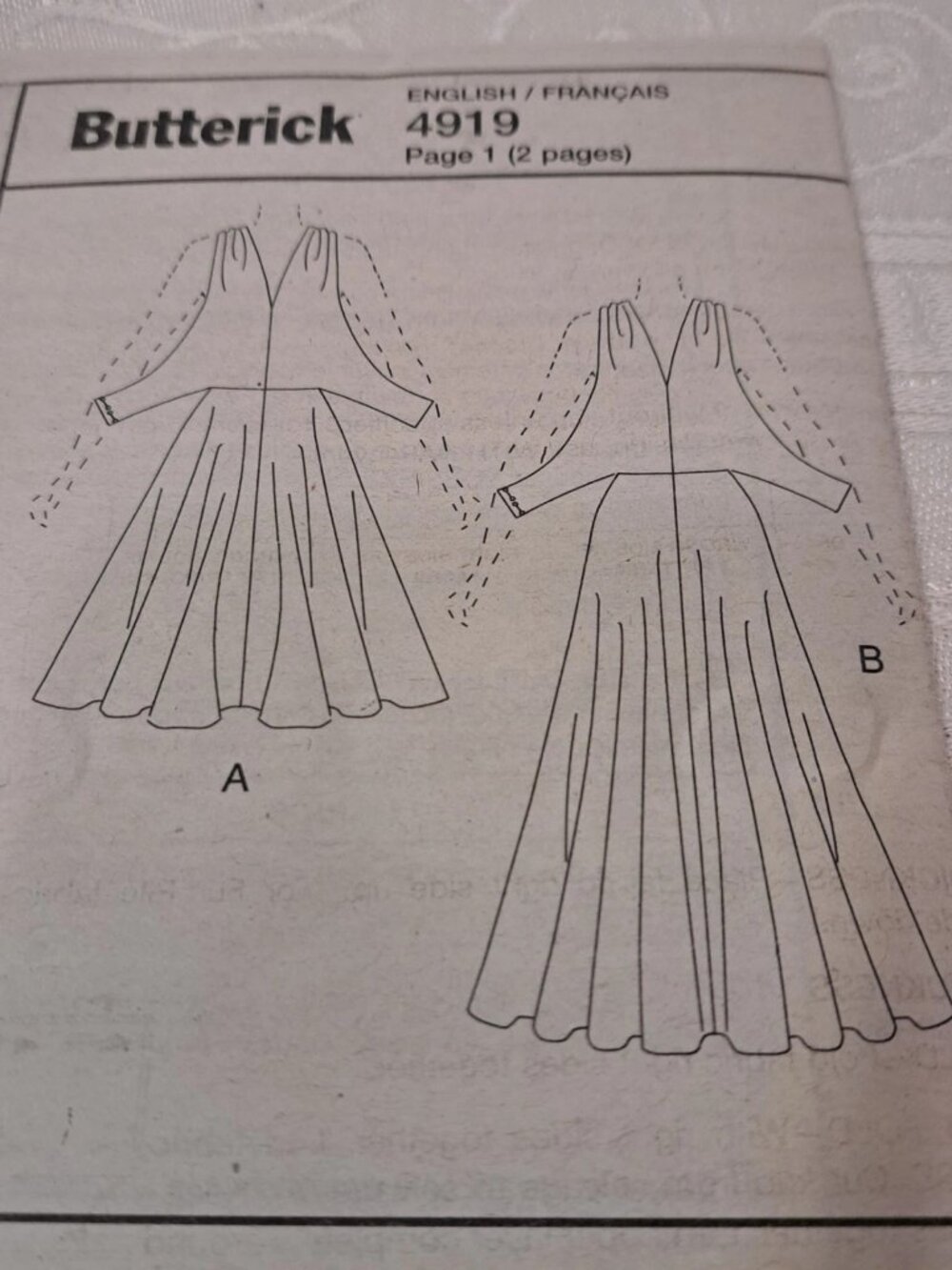 Butterick B4919 Retro 52 Flared Dress Long/Short Misses Dress Size 14-16-18-20 - Picture 2 of 3